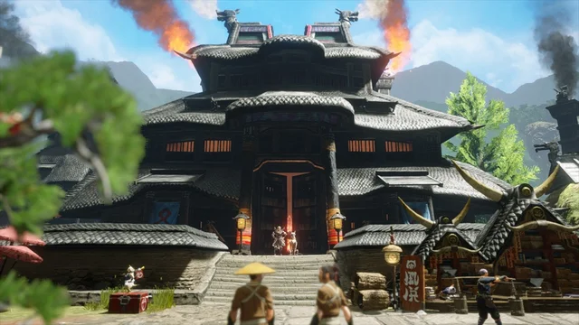 Monster Hunter Rise Kamura village in the nxnative upstream capture.